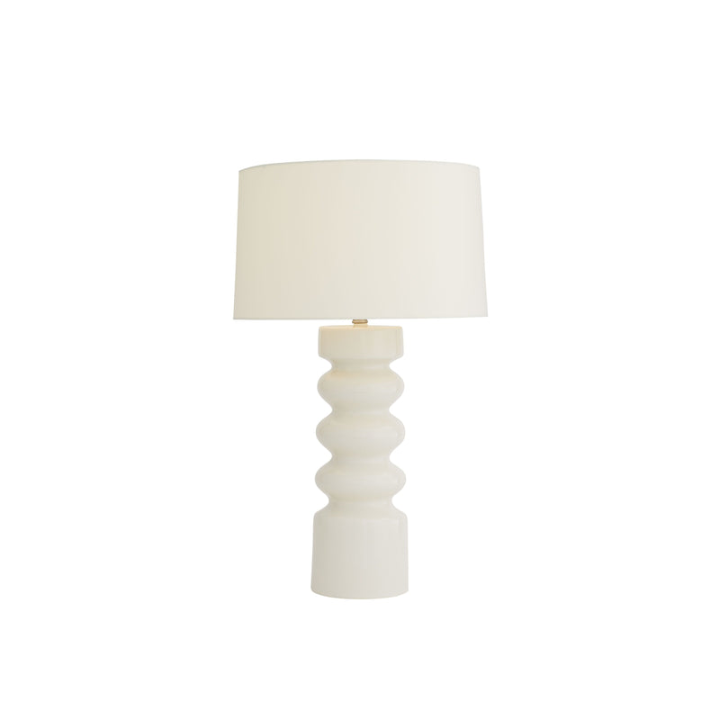 crown and birch whit table lamp white crackle light on