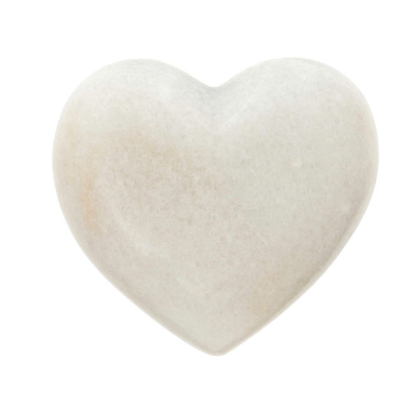 crown and birch white marble heart small front