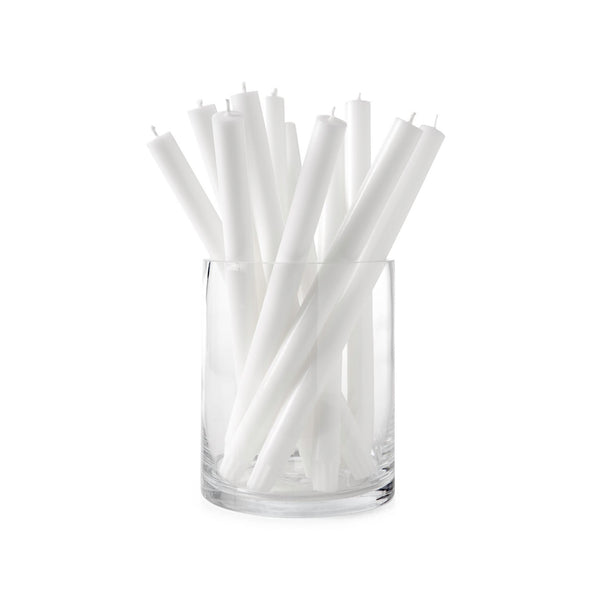 crown and birch white wax taper candle 12 cup