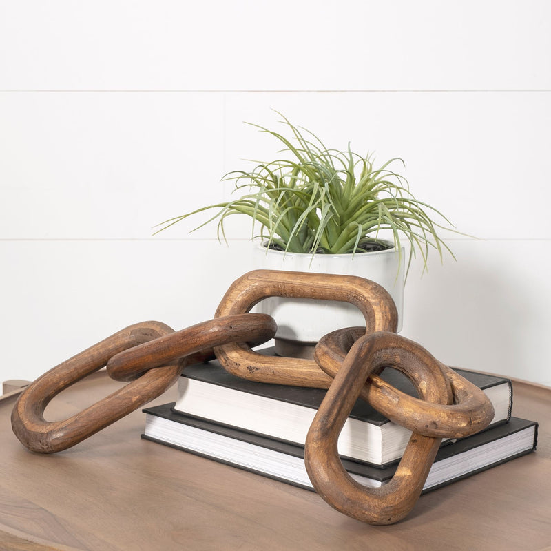 crown and birch wood chain links brown lifestyle books