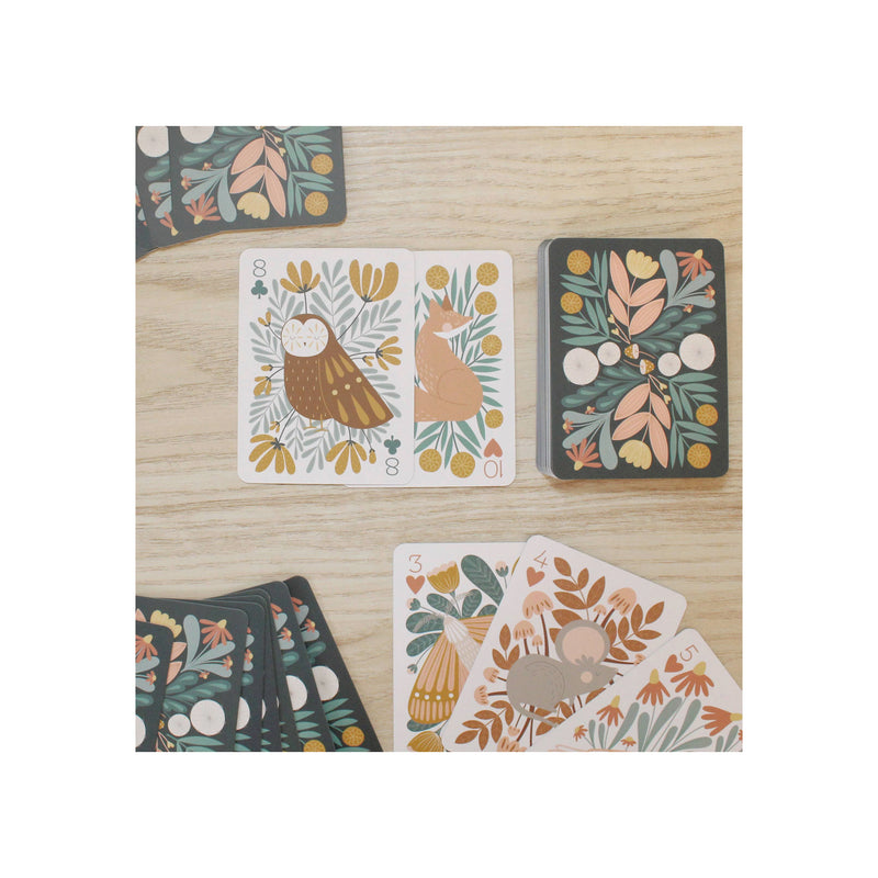crown and birch woodland playing cards set