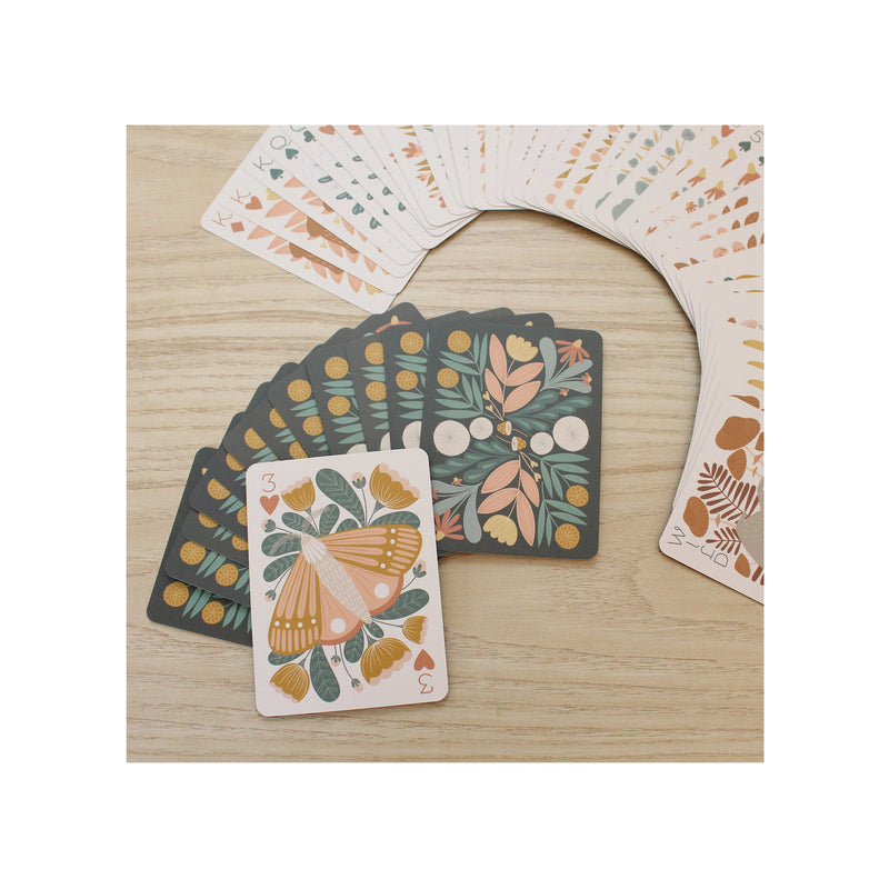 crown and birch woodland playing cards